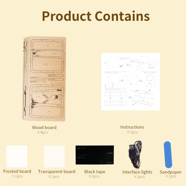 3D Wooden Puzzles Elven deer Model Kit Night Lights Desk Decorations Birthday Christmas Gifts For Women Age14+