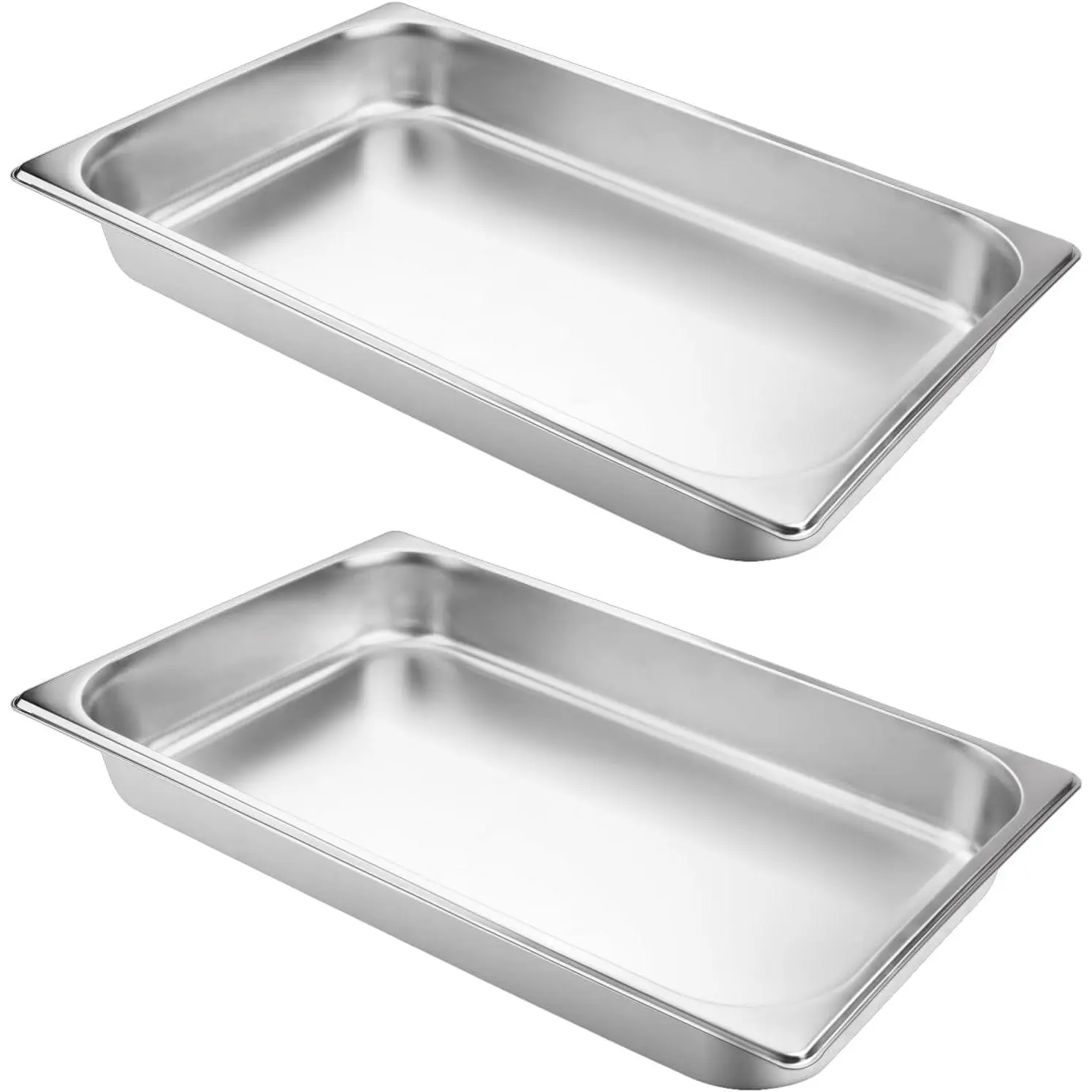 Heavy Duty Stainless Steel Baking Sheets Set of 2 – Superior Quality, Rust & Corrosion Resistant, Non-Toxic, Dishwasher Safe – Stackable Trays for Kitchen, Buffet, Restaurant, and Hotel Use
