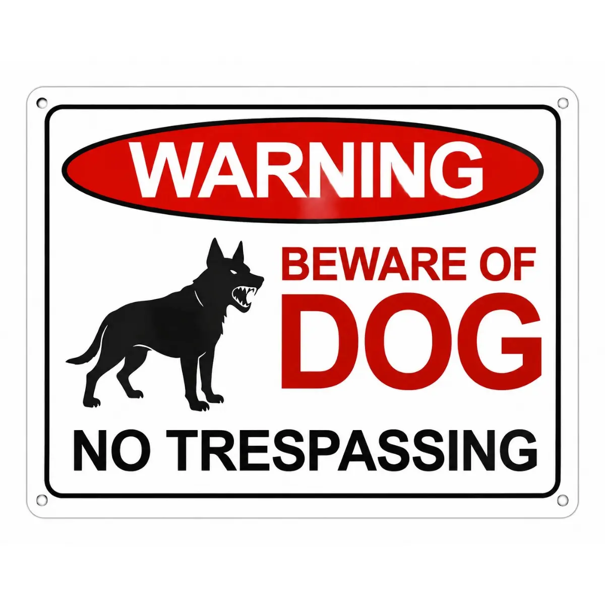 Warning Beware of Dog No Trespassing Metal Sign, Dog Warning Sign, Security Fence Sign, Private Property Guard Dog Notice Wall Decor for Home Yard Garden Gate 8x12 Inch