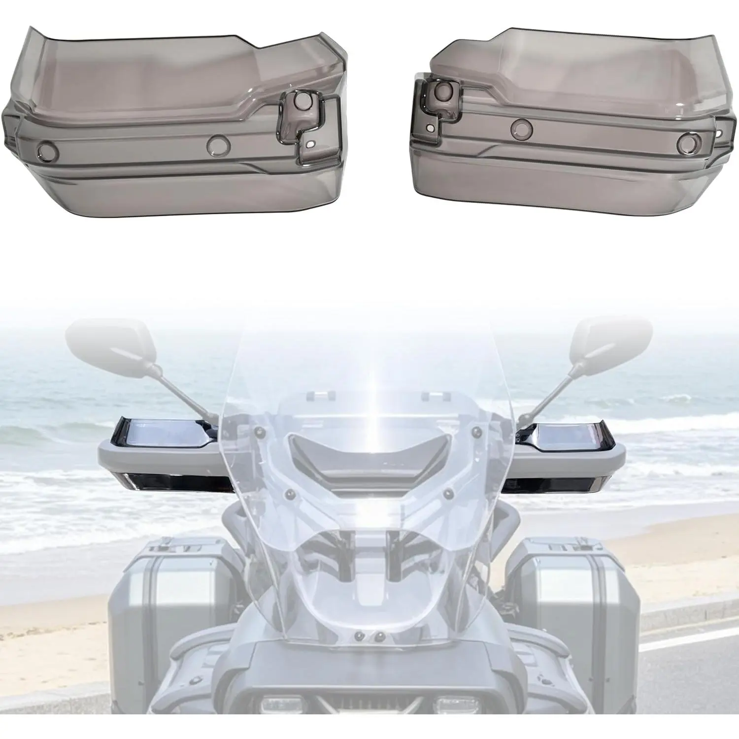 SAUTVS Polyethylene Handguards - Transparent, Durable Service, Corrosion-Resistant Large Plastic Handlebar Accessories (2PCS) for Can-Am Canyon XT REDROCK 2025-2026, Easy Installation, Extra Hand Protection, Scratch & Wind Deflectors