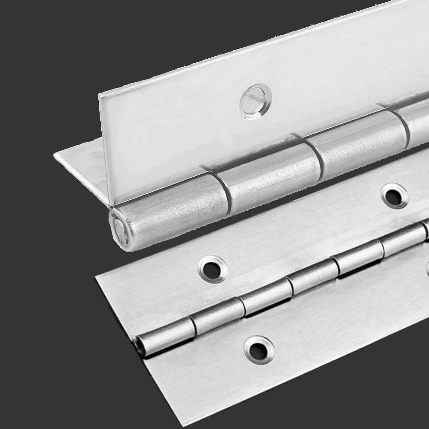 2 Piece 2" x 20" Stainless Steel Piano Hinge, 0.060" (1/16") Thick Heavy Duty with Mounting Holes, Silver Continuous Hinges for Wood Furniture Mailbox Tool Storage Boxes Cabinet Doors