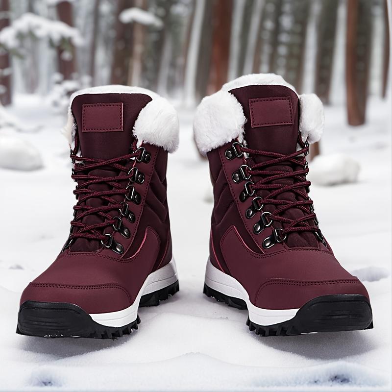 Thermal Lined Winter Hiking Shoes for Women Windproof Anti Slip Snow Boots Warm Outdoor Sports Shoes Casual Fall Winter Waterproof Boots