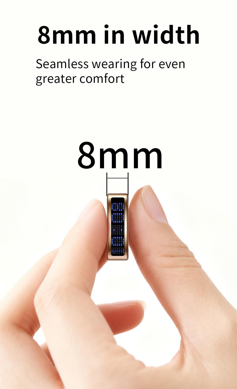 Stylish Smart Ring for Men And Women with Digital Display-Health Ring, Built-In Caller ID Function, Sleep, Exercise, Menstrual Cycle Recording, IP68 Fitness Ring, Fitness Tracker Ring, with Magnetic Charging Base Long Battery Life