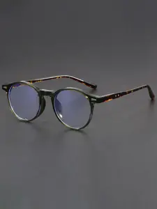 Luxurious Low Key Niche Round Full Frame Glasses The Frames Are Embellished with Rivets Suitable for Both Men and Women