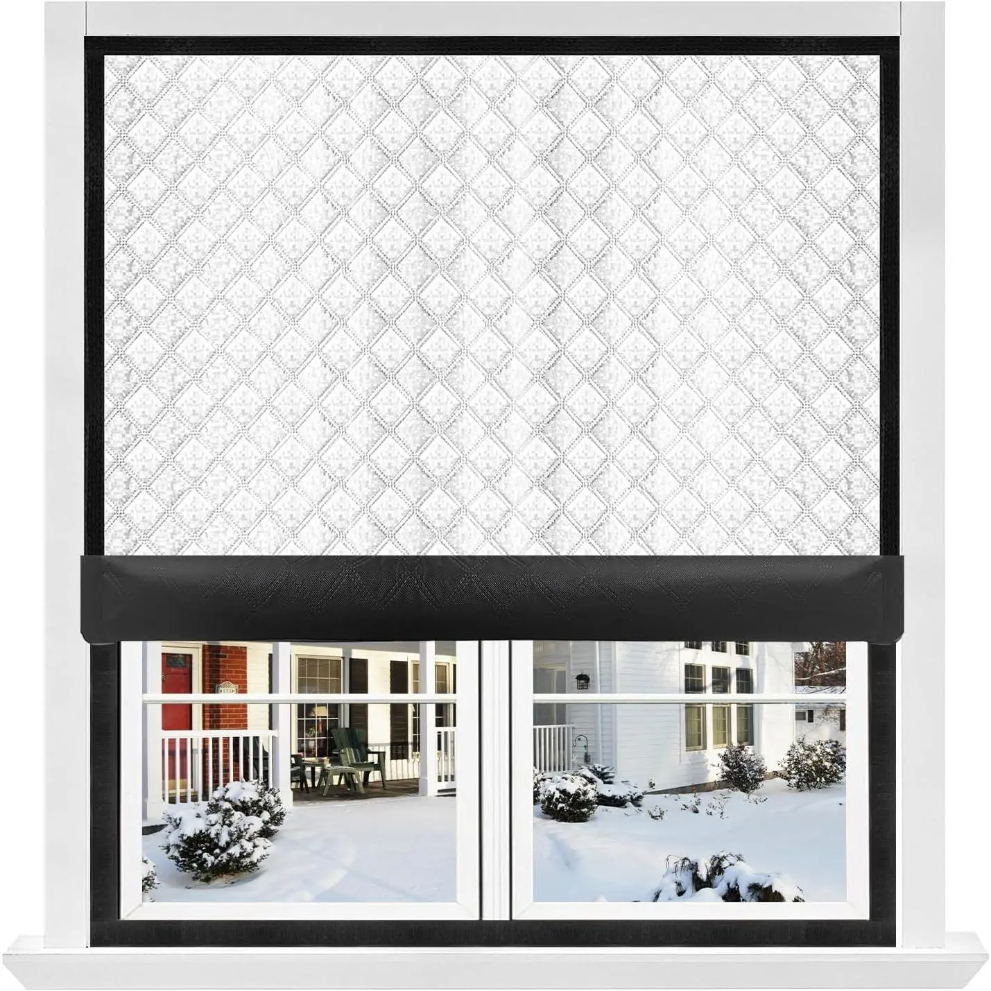 Insulated Window Cover, Upgraded Oxford Cloth Waterproof Thermal Insulated Blackout Window Insulation kit, Fits up to 37x57 inch Windows to Keep Warm in Winter