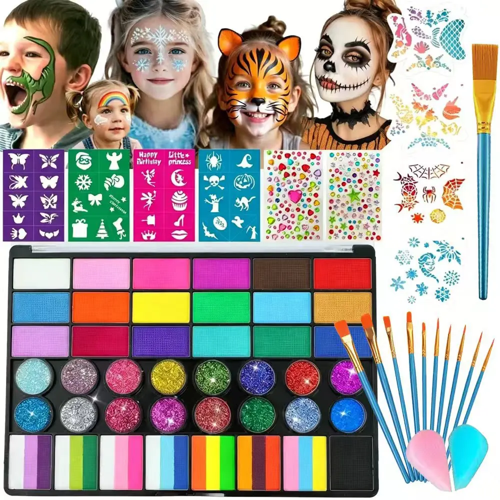 New Arrival 54‑Color Face Paint Set, Halloween & Easter Face Painting Pigments, Face Body Cosmetic