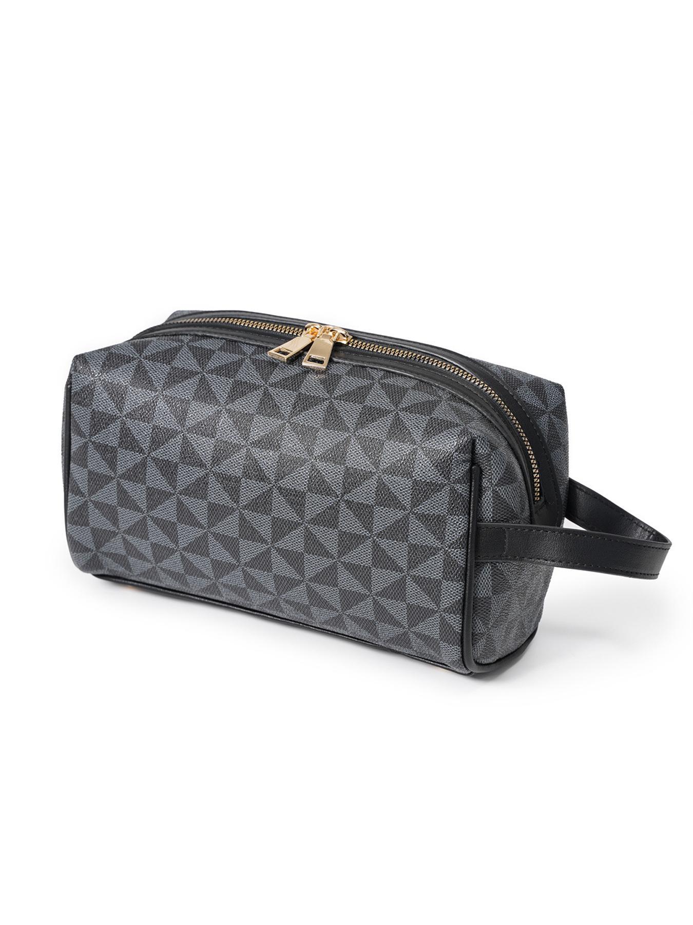 Fashion Geometric Pattern PU Leather Clutch, Lightweight Simple Business Wristlet for Men, Casual Trendy Versatile High-quality Daily Commuting Bag