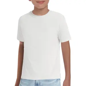 Boys T-Shirts Kids Short Sleeve Crewneck Solid Basic Tees Casual Tops 5-14 YearsGift.