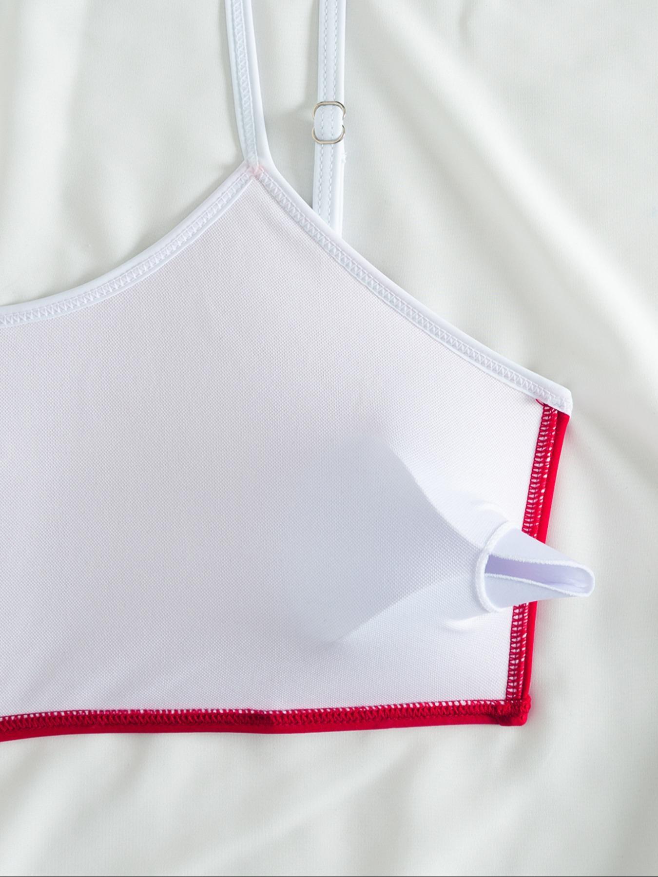 Two-piece Set Women's Solid Color Bikini Set, Casual Adjustable Strap Swim Top & High Cut Swim Bottom, Two-piece Swimsuit for Beach Holiday Vacation, High Waist Swimsuit, High Waisted Swimsuit