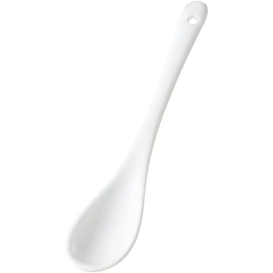5 Inches White Ceramic Spoon for Coffee,Tea,Yogurt,Ice-cream,Appetizers and Desserts