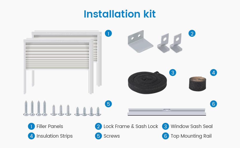 GARVEE Window Air Conditioner With Reusable Filter & Controls, 5000 BTU 115V~, Suitable for 150 Sq.Ft
