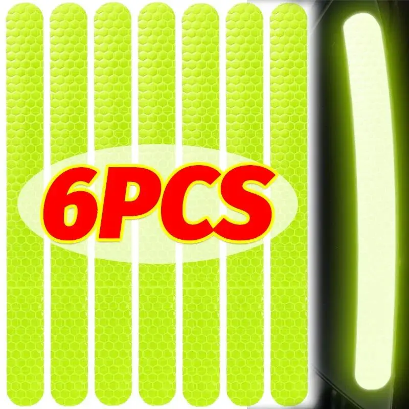 Universal Car Anti-Collision Reflective Sticker Strips, 2/6-Piece Rearview Mirror Visibility Aid, Automotive Exterior Accessory Reflex Tape