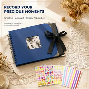 Creative Memory Photo Album Set with Stickers and Templates, DIY Scrapbooking for Wedding and Anniversary, Capture Beautiful Moments