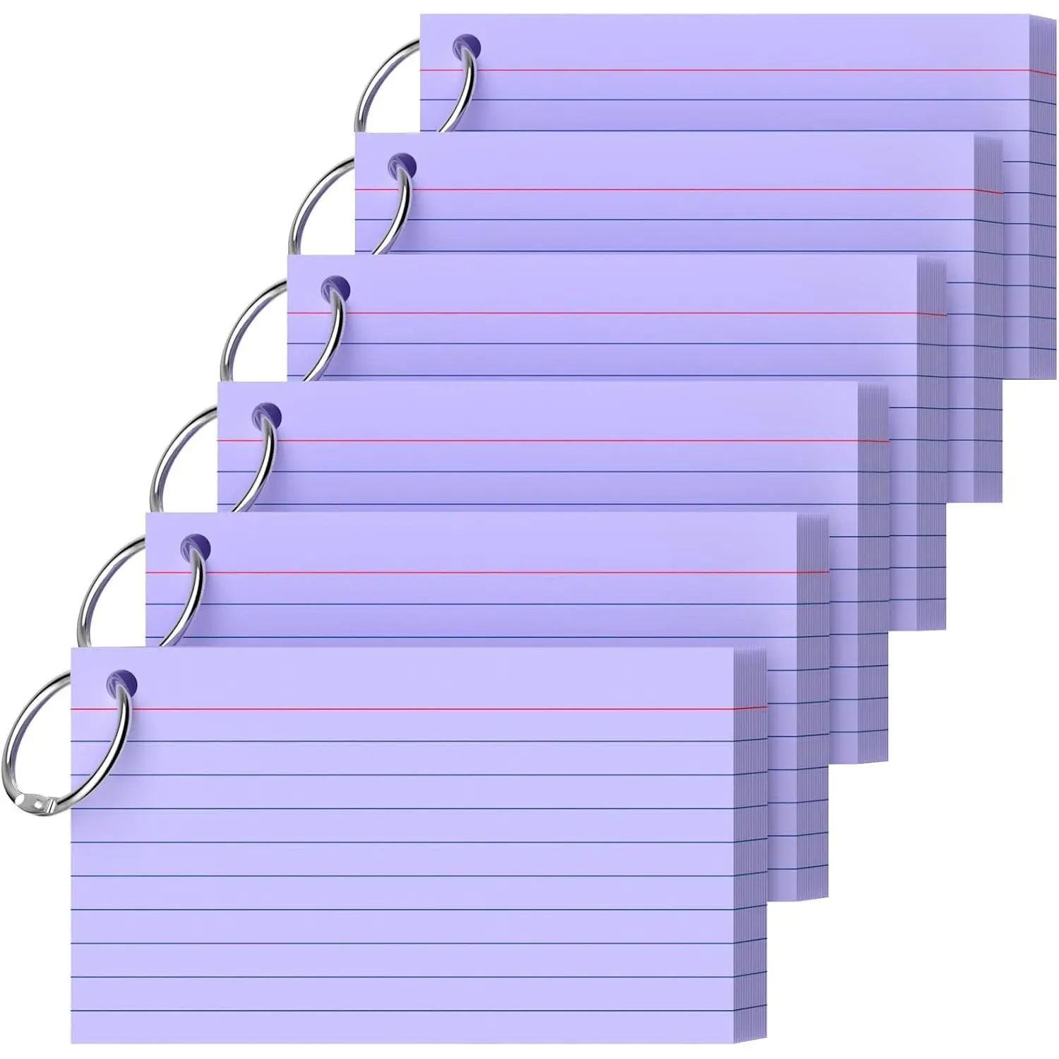 Index Cards 3x5 Inch With Ring, 300 Count, Ruled  Index Card, 180GSM Flash Cards College Ruled for Students, Teachers, Study Note Card for Office, , School, Office