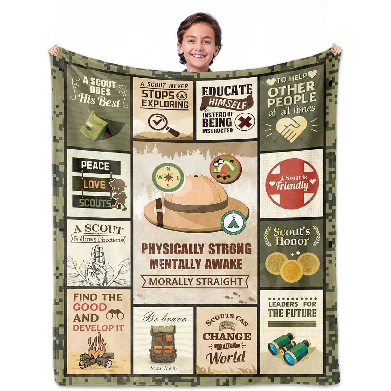 Boy Scout Gifts, Eagle Scout Gifts, Cub Scout Gifts, Boys and Girls Scout Gifts Blanket 60"x50", Gifts for Scouts, Boyscout Gifts, Girl Scout Bridging Gift, Gifts for Scout Boys and Girls