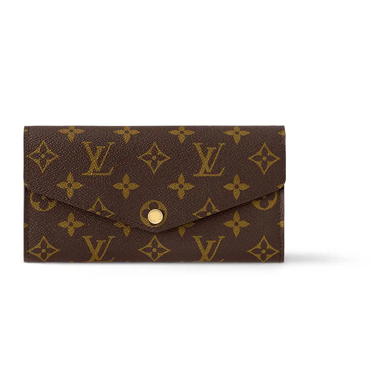 Louis Vuitton Sarah Long Wallet for Women – Monogram Canvas and Leather, Brown and Ballet Pink