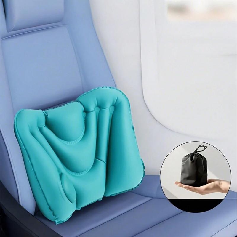 Airplane Travel Inflatable Lumbar Pillow, Car Waist Support Cushion, Portable Back Support Pillow for Train Plane Office Chair