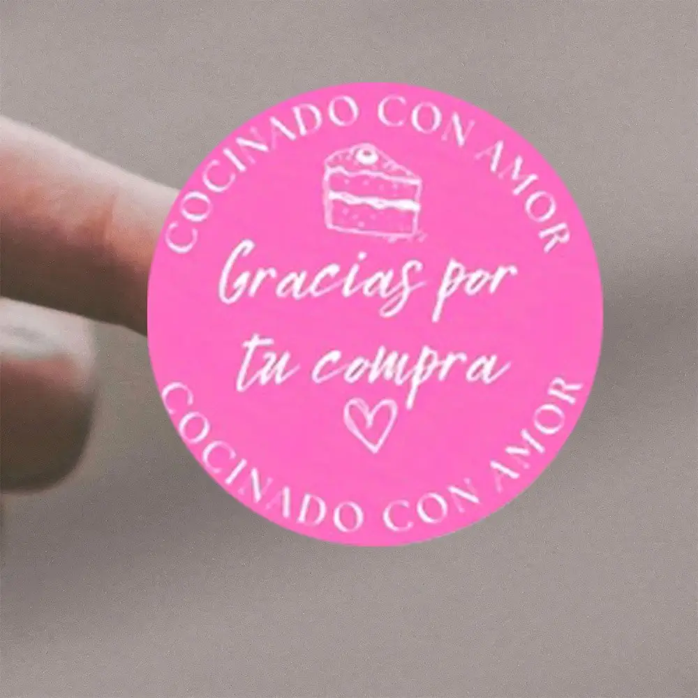 72 Heart Stickers, Gracias Por Su Compra Text, Elegant Business Gift, Office Stickers, Spanish Packaging Decor, High-Quality Print