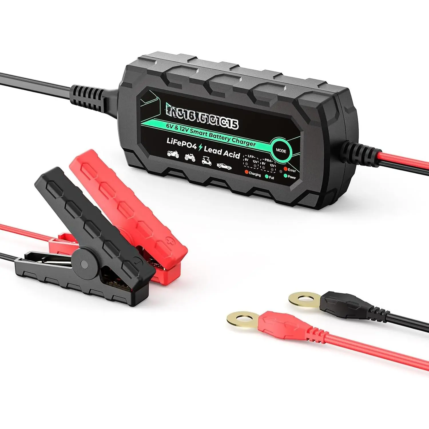 6V/12V 1A  Charger,  1A   Chargers Automatic Trickle  chargers  Maintainer for , , ATVs, Lawn Mower, Lead Acid  & Lithium
