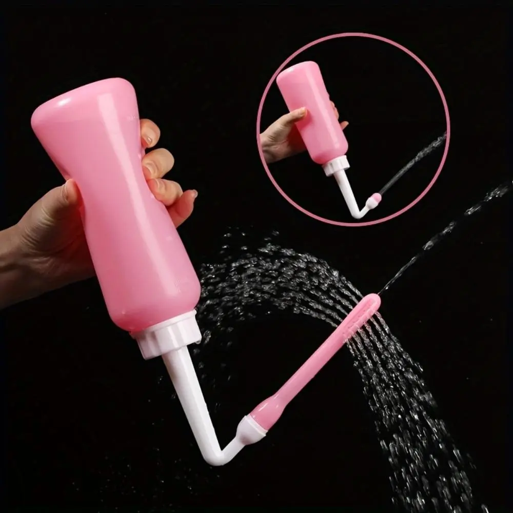 A Portable Handheld Bidet Bottle for Gentle Personal Hygiene & Cleansing, Feminine Care Peri Bottle, 16.91Oz Large Capacity, Heat‑Resistant Up to 100ºC, Dual‑Mode Short & Long Spray Nozzle for Outdoor & Travel Use
