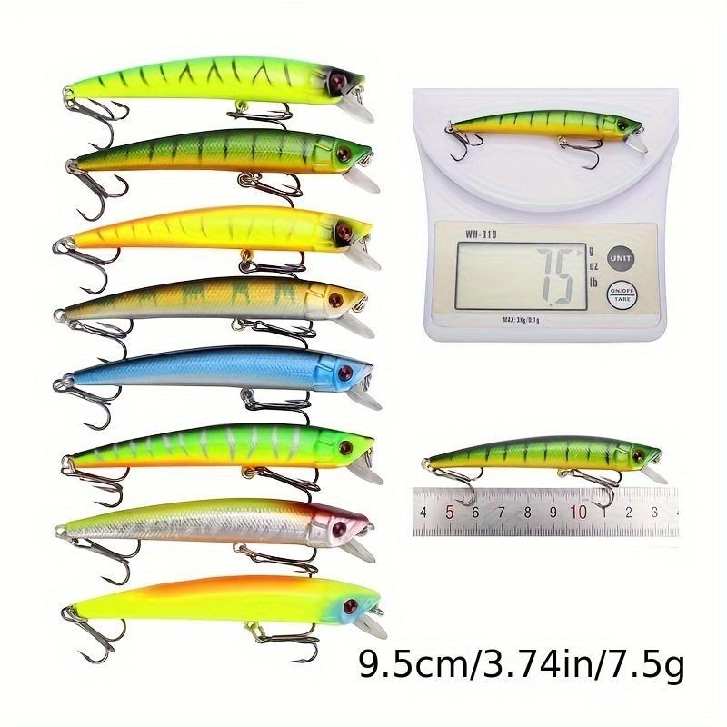 Artificial Fishing Lure, 43pcs/set Mixed Color Fishing Lure Kit with Treble Hook, Fake Fishing Bait, Outdoor Fishing Accessories