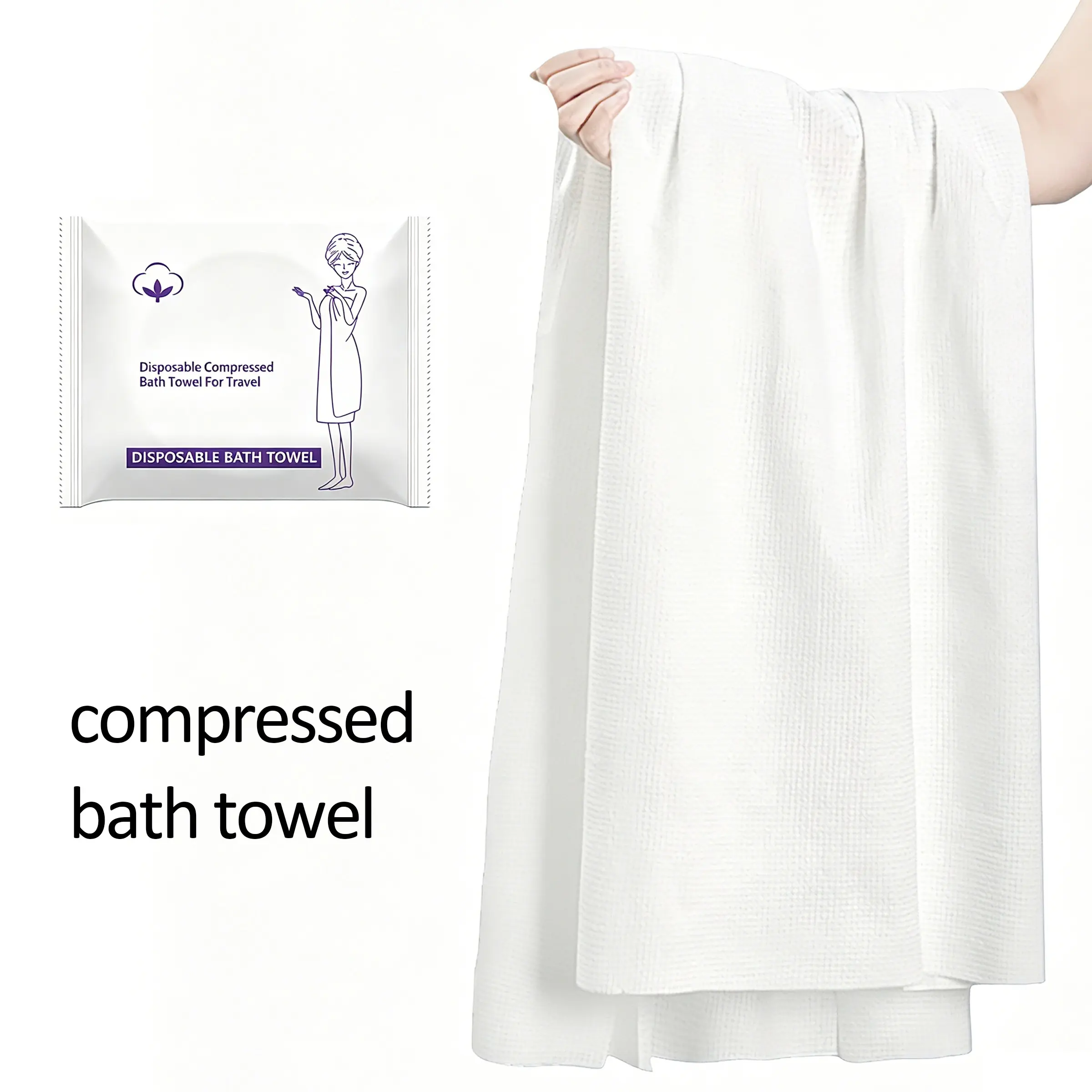 Compressed Disposable Bath Towel, Larger and Thicker, Individual Packaging, Strong Absorbency, Ideal for Travel, Home, Gym, Office, Camping