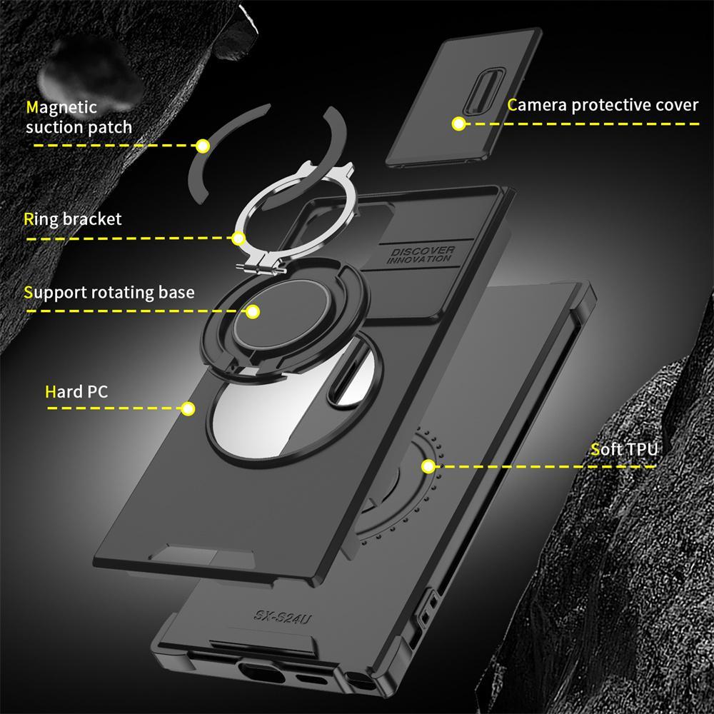 Protective Phone Case Featuring Sliding Camera Protection and Magnetic Kickstand for Samsung Galaxy S26, S25 and S24