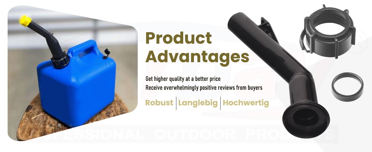 5 Pack Gas Can Spout/Fuel Gas Can Jug Spouts Nozzles Rings and Caps for Blitz 900302 900092 900094 Old Style Fits Gas & 4 Gal, 5 Gal Can