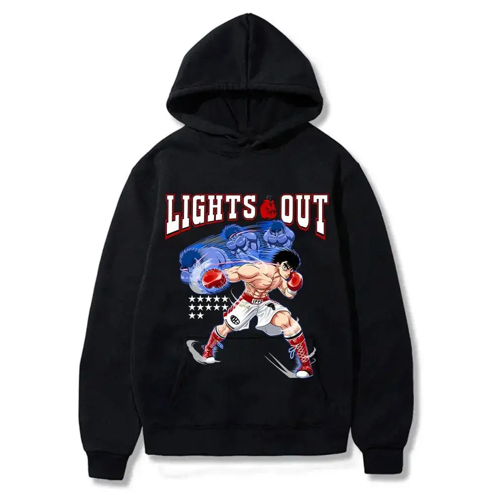 Hajime No Ippo Dempsey Roll Origin Ippo Makunouchi K.B.G. Hoodies Unisex Fit Boys Merch Hoodies Men Fan Gift for Birthday Holiday Christmas Halloween Dacron Material