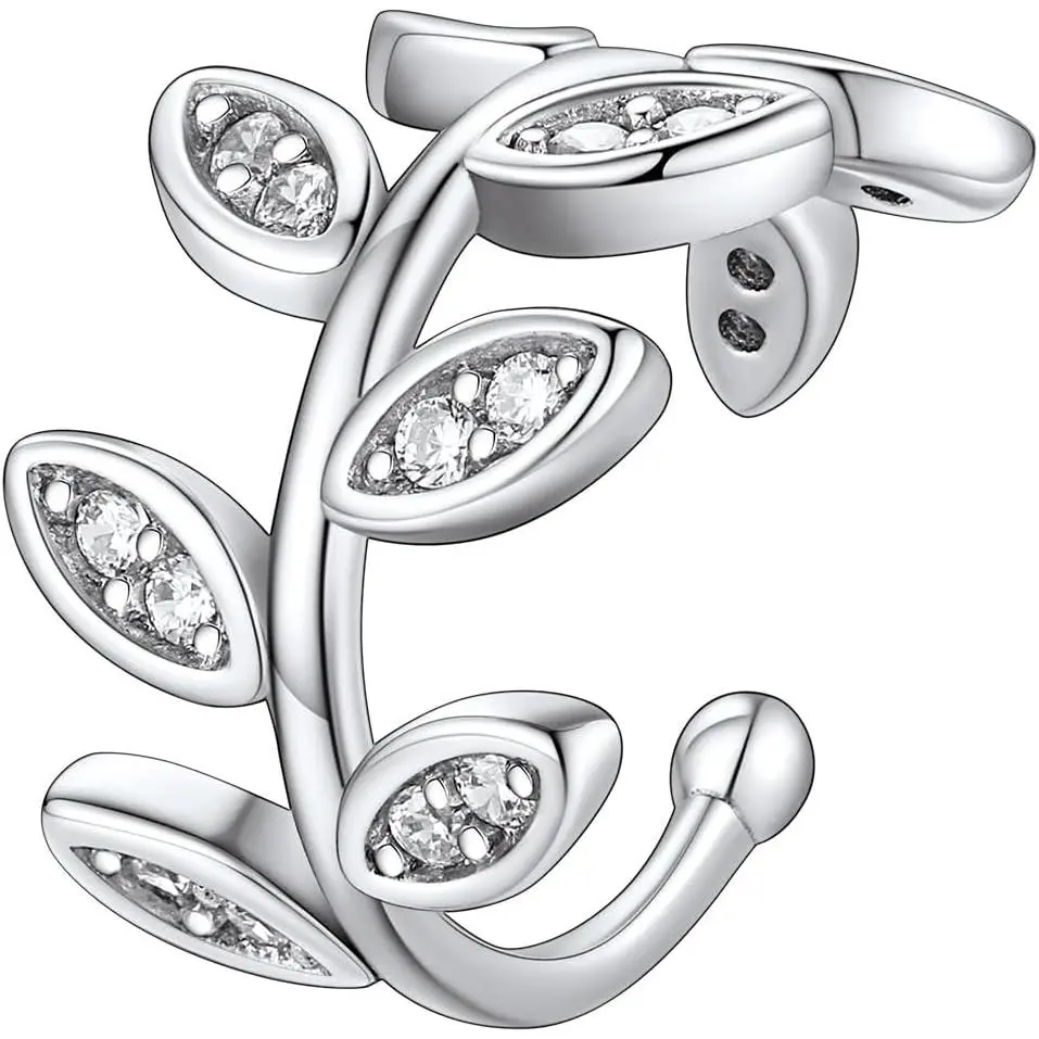 Women's Elegant S925 Sterling Silver Non-Pierced Hypoallergenic Fake Ear Cuff Earrings - Lightweight for Cartilage Helix, Comes with Gift Box