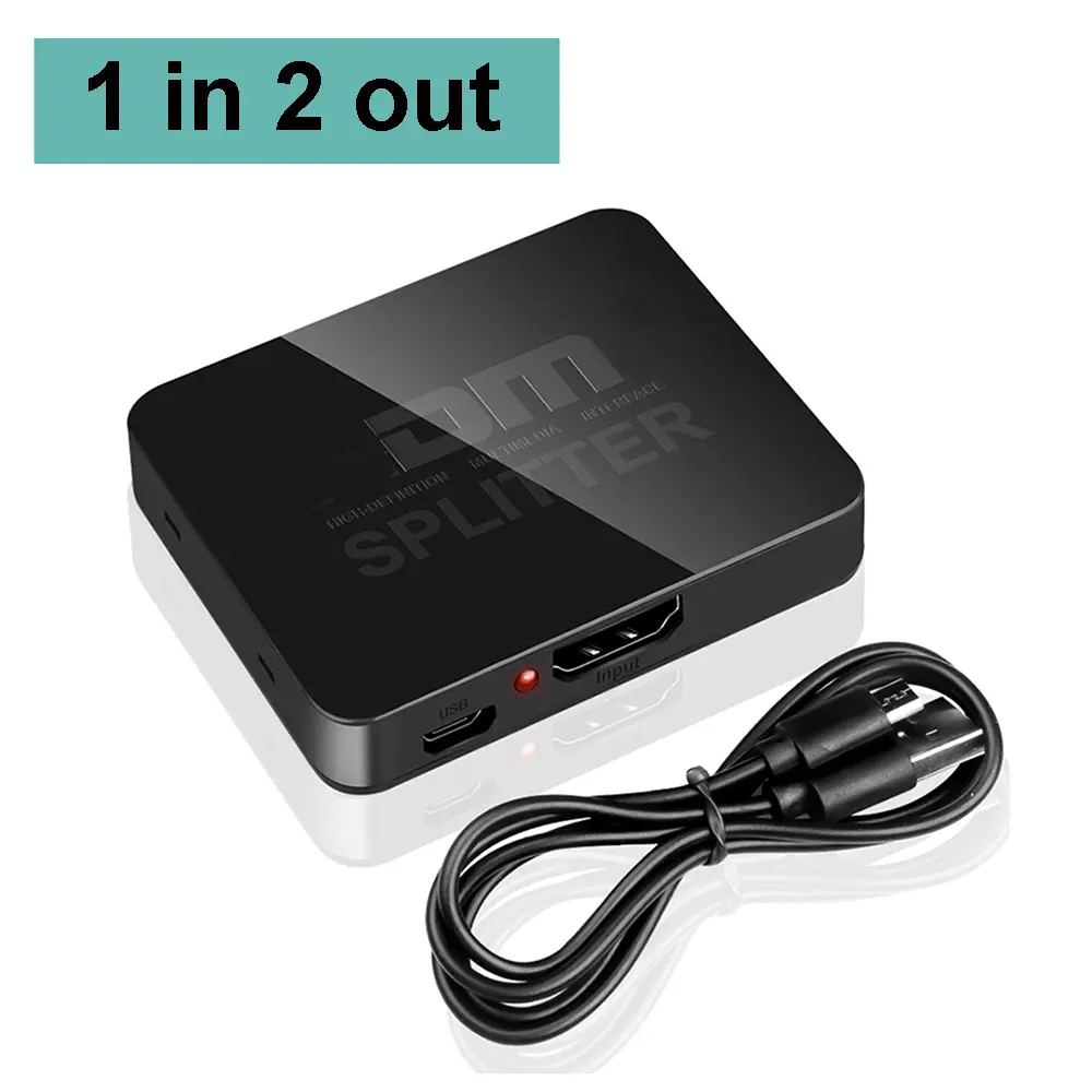 1x4 4K-2K HDMI-Compatible Splitter Switcher, Plug-In HD Output Adapter for Xbox, PS4, PC Laptop