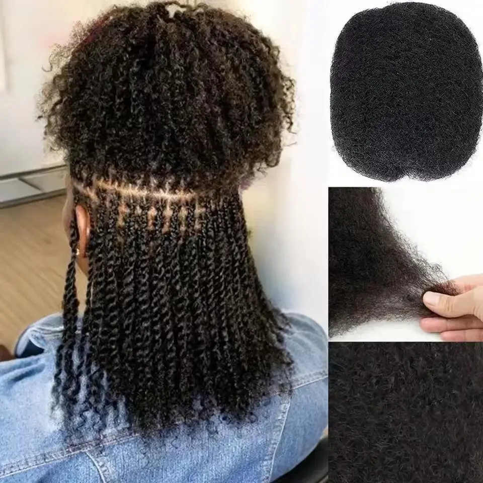 Brazilian QVR Afro Kinky Bulk Human Hair For Braiding Dreadlock Hair 50g/pc Virgin Natural Brown Remy Human Hair Debut Extension