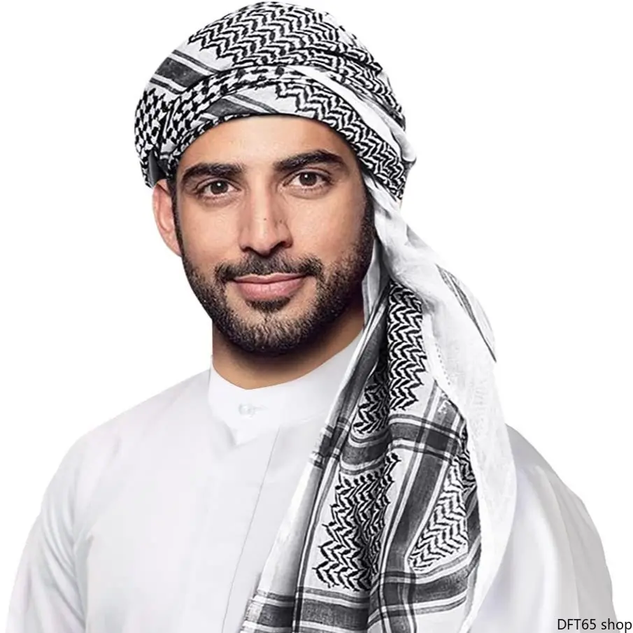 Men's Classic Jacquard Woven Polyester Square Scarf - Breathable, Light-Thin Fabric, UV Protection, Wind Shield, Multi-Convertible Design, All Seasons Outdoor, Casual Accessory for Neck & Head