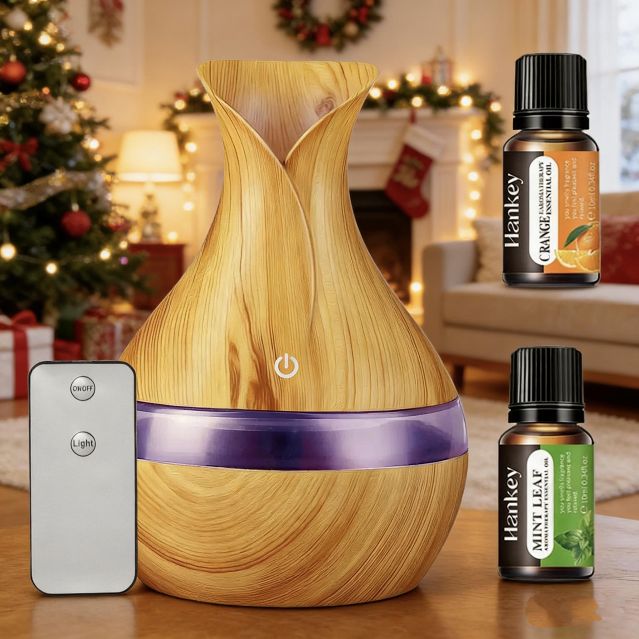 Aromatherapy Essential Oil Diffuser & Humidifier 300ml USB-Powered Quiet Fog with Night Light for Home Office Nursery Desktop