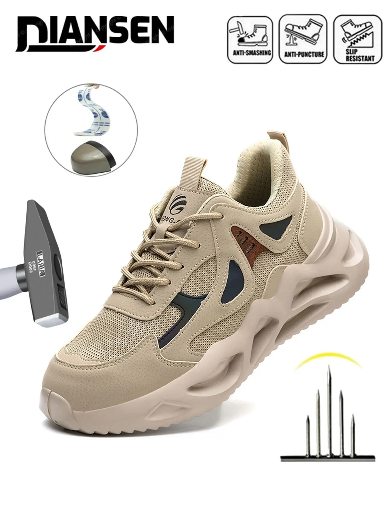 Steel Toe Shoes for men Work Safety Industrial Safety Footwear Industrial Protective sneakers Workwear Shoes Working Shoes for Construction Comfortable Lightweight Warehouse Factory all-season outdoor Non Slip Shoes Work
