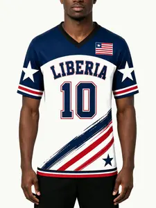 Liberia Football Jersey 2026 New Arrival, Quick-Dry Fabric, Essential Short Sleeve for Fans, Casual Fitted T-Shirt for All Seasons