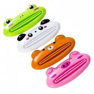 4-Pack Cute Cartoon Animal Toothpaste Dispenser, Lazy Makeup Cleanser Squeezer, Fun Plastic Bathroom Accessory, Easy-To-Use Independent Toothpaste Holder