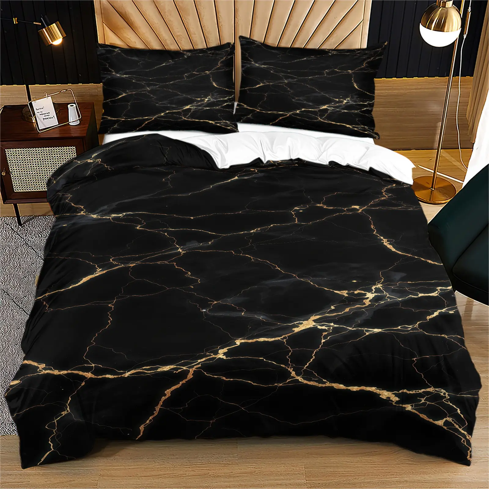 Marble Textured Pattern Duvet Cover Set, Soft And Comfortable Bedding Set (1 Duvet Cover+1 Or 2 Pillowcases, Without Padding), Suitable For Teenagers And Adults, Dormitory, Bedroom, Apartment Scenes