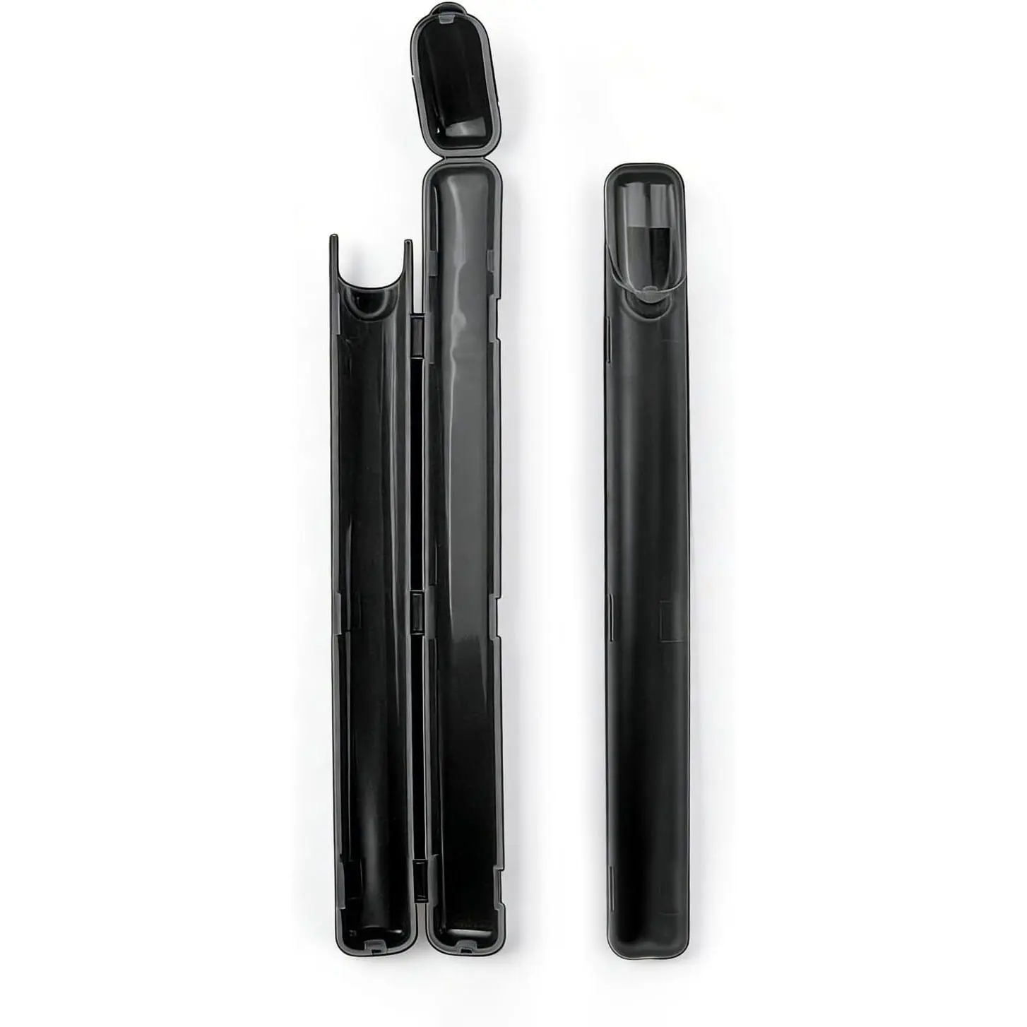 2-Pack Portable Chopsticks Storage Case, Black Cutlery & Tableware Holder - Food-Safe Plastic with Side Opening Design, Ideal for Chopsticks, Forks, Spoons, Straws On-the-Go for Backpacks