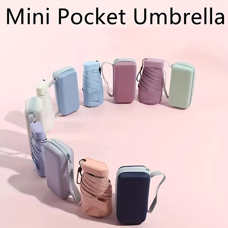 SleekHush Folding Super Mini Pocket Umbrella - Ultra-Light, Reinforced Windproof, UV Blocking for Travel, Daily Use, Pastel Colors