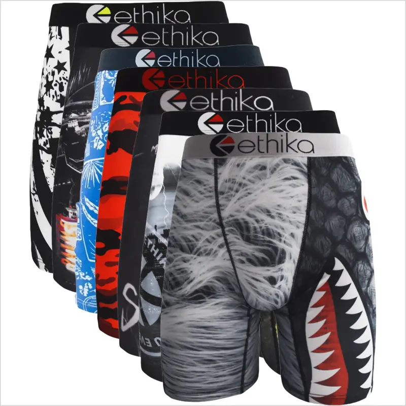 Men's Printed Boxer Briefs, Breathable Soft Underwear for Men, 3Pcs/4Pcs/6Pcs/7Pcs/8Pcs  Multipack, Plus Size Trunks, Travel & Camping Essentials