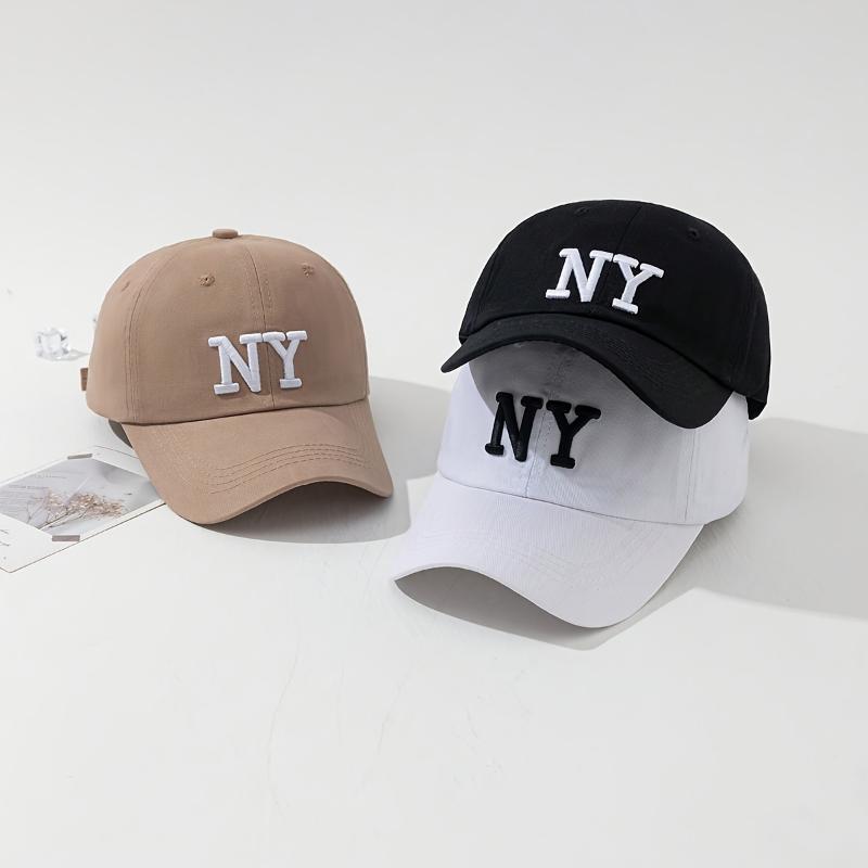 3pcs Women'S Fashionable NY Embroidered Baseball Caps - Breathable Polyester, Adjustable Buckle Closure, Lightweight & Stylish for Spring/Summer, Urban Street Style, Graduation Caps|Stylish Headwear|Lightweight Cap Casual Trendy Accessories