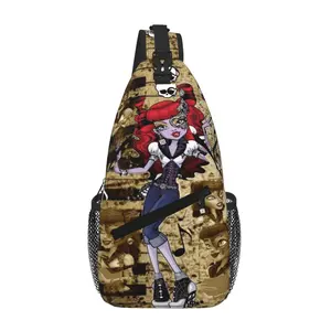 Monster High Versatile Lightweight Chest Sling Bag for Everyday Use Outdoor Camping Business Travel Cartoon Casual Merch Shoulder Backpack for Tablet Gift for Men Women and Kids