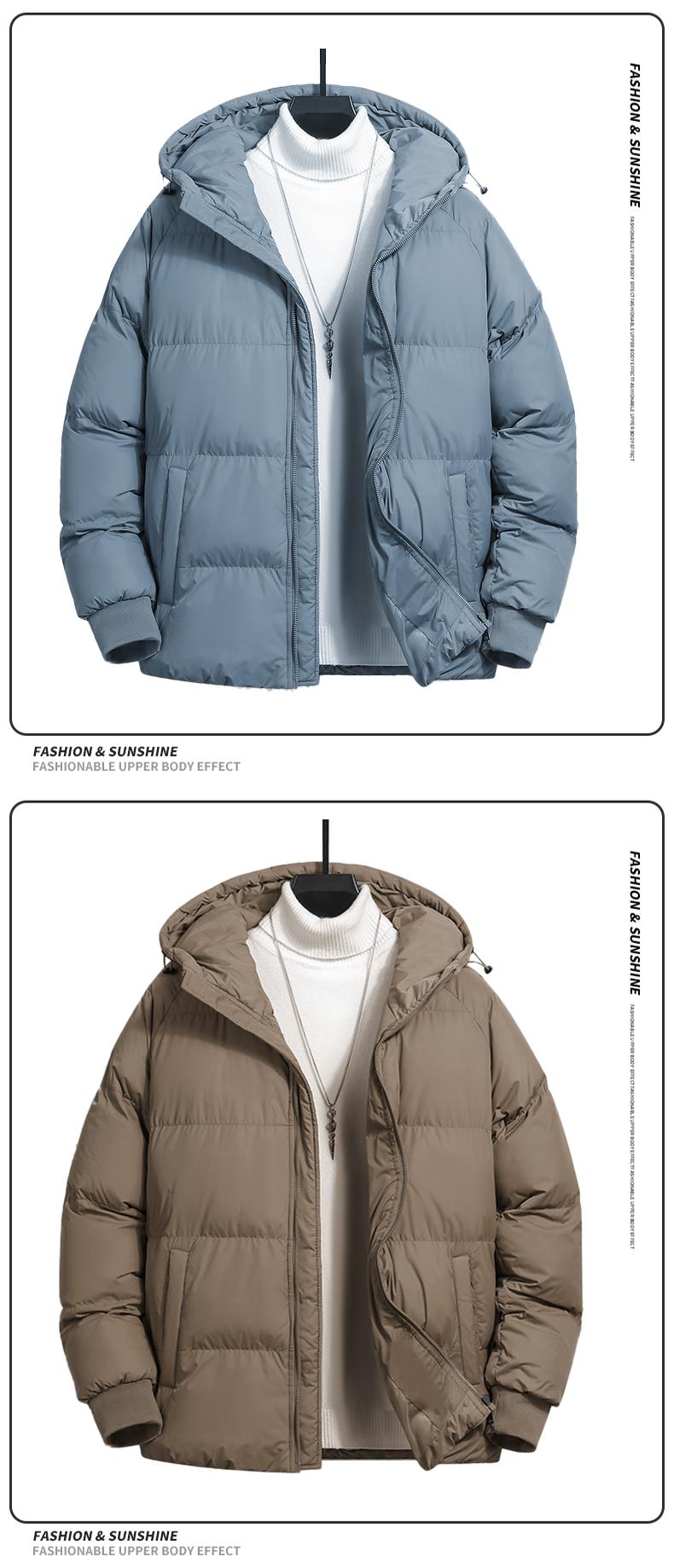 Men's Plain Pocket Zip Up Thick Warm Hooded Puffer Coat, Regular Fit Long Sleeve Padded Winter Coat, Menswear, Cold Weather Gear, Mens Clothing, Jackets for Men, Jackets, Men's Clothing