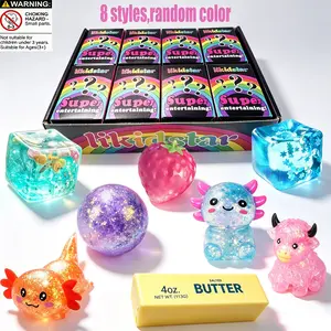 8-Piece Rainbow Stress Relief Gummy Box, Malt Sugar Sensory Toy Set, Creative Slow Reward Gummies, Party Gift, 8 Different Styles