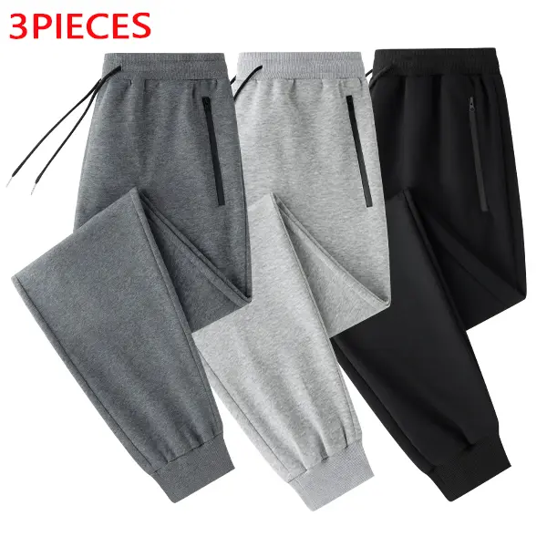 Men's Jogger Pants Multi‑Color Options Elastic Waist Drawstring Casual Sweatpants With Zipper Pockets Soft Breathable Fabric Daily Workout Jogging Wear For Men