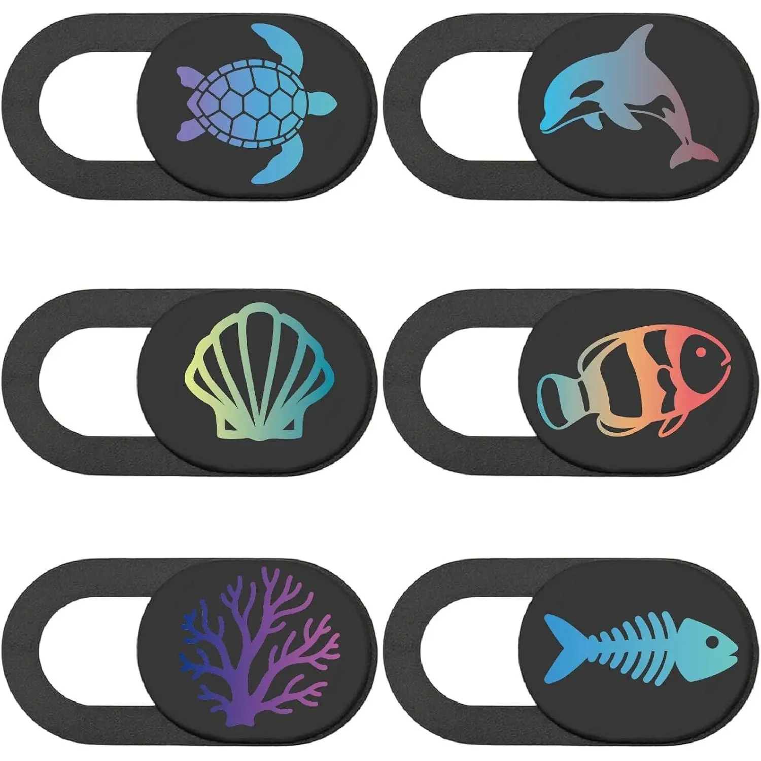 6 count 6 Styles Cute Camera Cover Slide Camera  Covers Sea  Design Ultra-Slim Camera Blocker for Laptop Desktop  Tablet Phone Notebook Mini PC Accessories  Office Use
