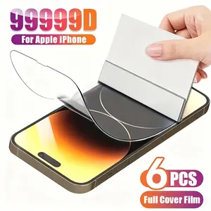 6PCS Ultra-HD Hydrogel Screen Protector for iPhone 17ProMax/iPhone 16ProMax/15Pro/14Plus/13/12ProMax/11/X/XR/XsMax, full screen coverage, instant unlocking, automatic scratch repair, ultra-thin experience (not tempered glass)