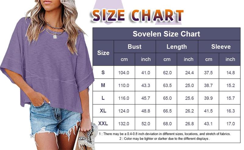 Imily Bela Women's Summer Casual Crewneck Batwing Half Sleeve T-Shirts Solid Color Loose Fit Cute Basic Flowy Tops Tees Blouses Comfort Minimalist Streetwear Tshirt Womenswear