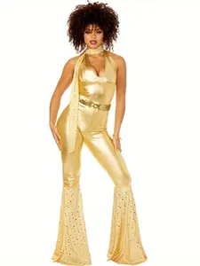 Costum EDisco Costume Halloween Retro 60-70s Hippie Party Makeup Dance Hip-hop Performance Costumes